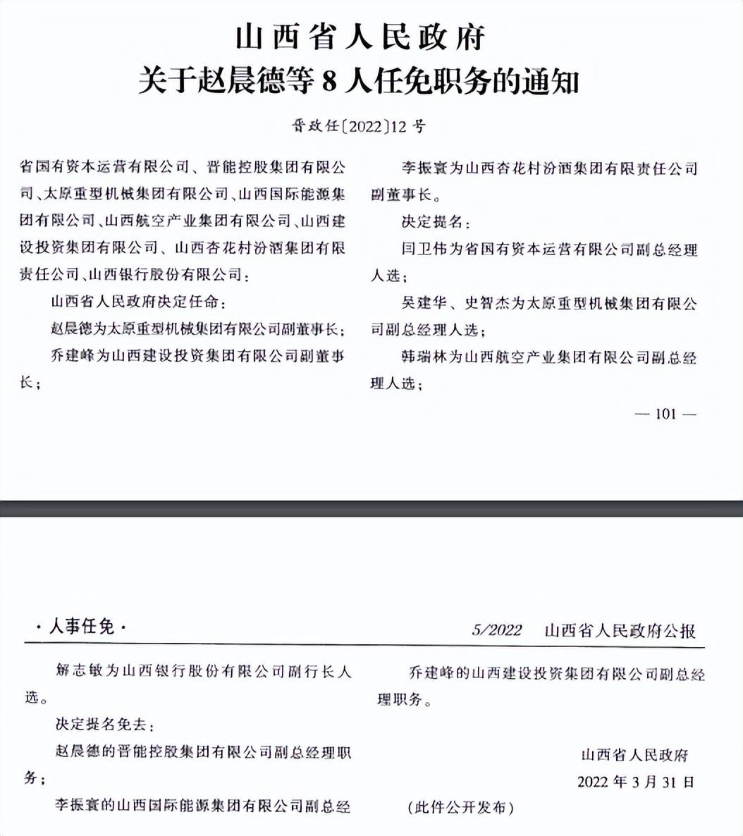 山西人事任免调整最新消息发布